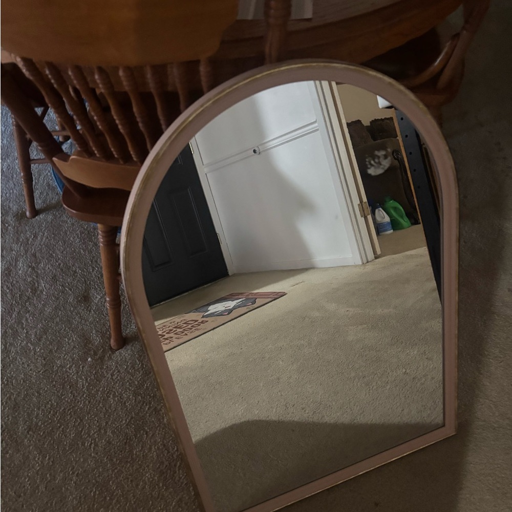 T.J.Maxx Arched Mirror with Light Brown Frame
